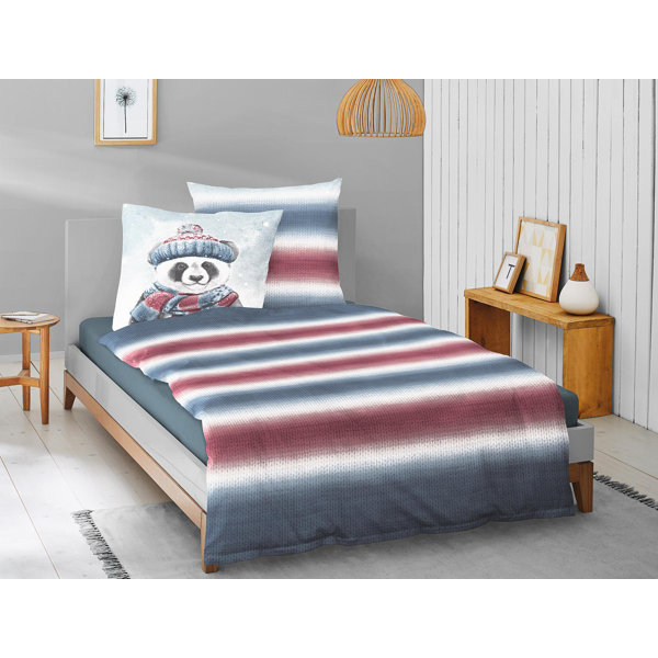Irisette Dublin Red/White/Navy Cotton 32 TC Duvet Cover Set Wayfair.co.uk